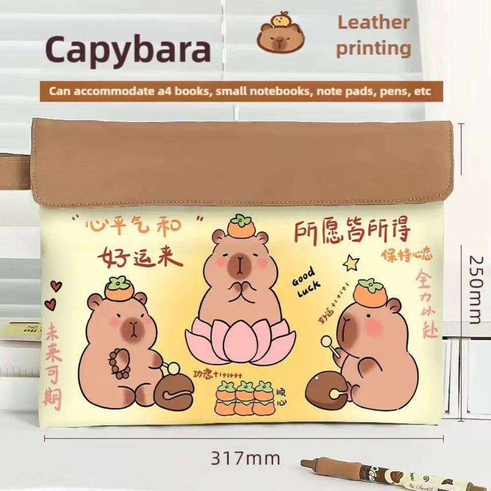Portable Two Layers Capybara File Bag with Lanyard Large Capacity Carrying Archive Bag Buckle Canvas A4 File Folder Girls Boys
Portable Two Layers Capybara File Bag with Lanyard Large Capacity Carrying Archive Bag Buckle Canvas A4 File Folder Girls Boys