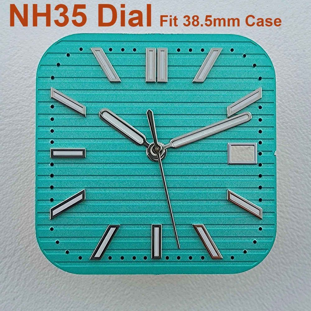 NH35 square dial Watch dial Custom logo Green Luminous men's watch dial fit N H35 movement watch accessories
NH35 square dial Watch dial Custom logo Green Luminous men's watch dial fit N H35 movement watch accessories