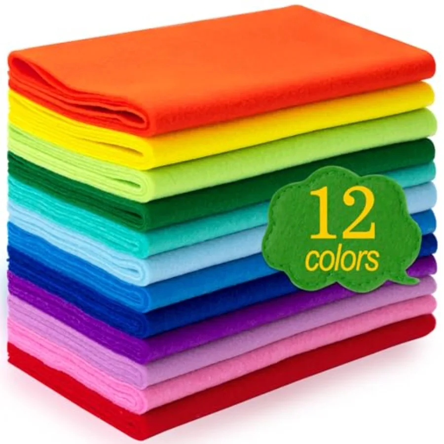 12 Rolls 8"x35" 1.4mm Thick Soft Felt Fabric Sheet 12 Assorted Gradient Series Colors Felt Pack for DIY Craft Sewing Squares No
12 Rolls 8"x35" 1.4mm Thick Soft Felt Fabric Sheet 12 Assorted Gradient Series Colors Felt Pack for DIY Craft Sewing Squares No
