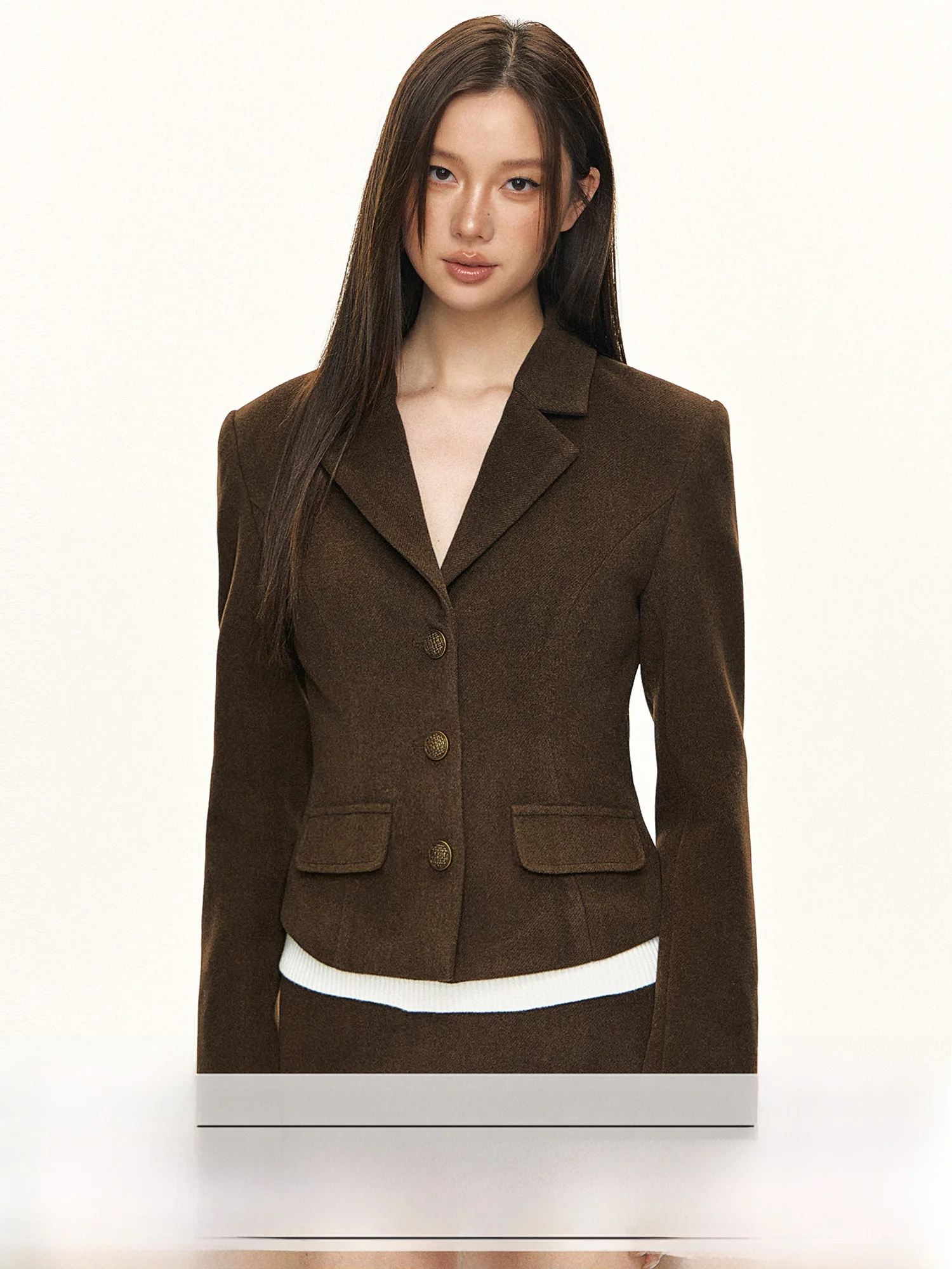 Ele Brown Woolen Suit Jaet Women's Faion 2025 New High-End Small Fraance Sle Top Women's ort Outerwear
Ele Brown Woolen Suit Jaet Women's Faion 2025 New High-End Small Fraance Sle Top Women's ort Outerwear