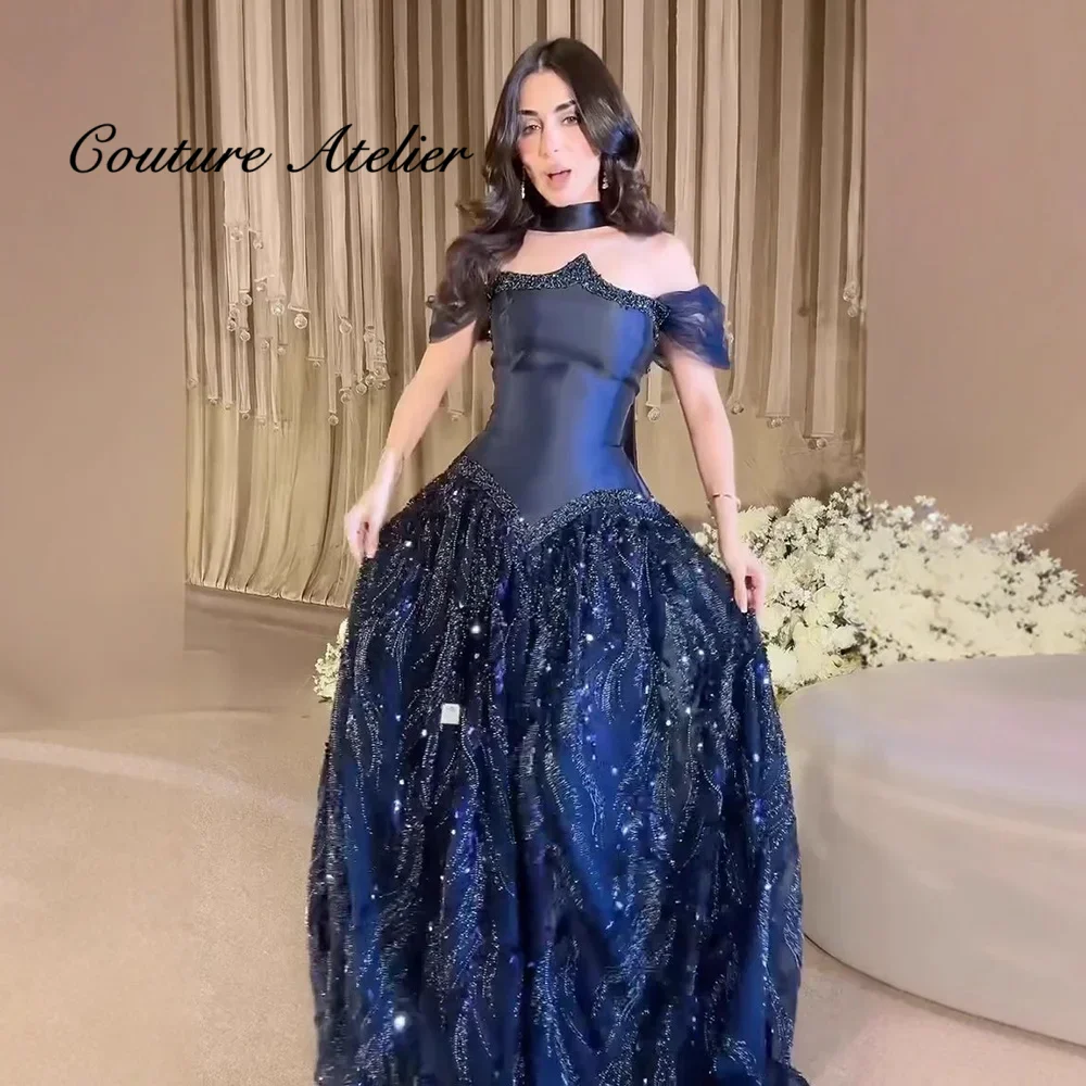 Gitter Beaded Navy Blue A Line Evening Dresses Elegant Dubai Mermaid Luxury Saudi Arabia Formal Dress Dinner gala Customized
Gitter Beaded Navy Blue A Line Evening Dresses Elegant Dubai Mermaid Luxury Saudi Arabia Formal Dress Dinner gala Customized