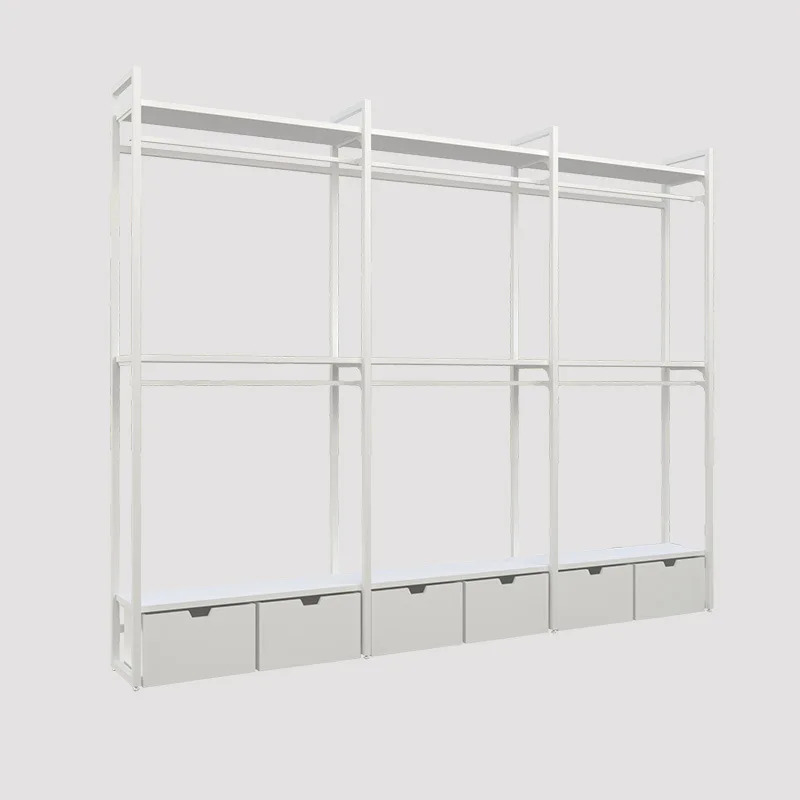 Floor-to-ceiling clothing display rack Removable luggage jacket underwear shoes shelf Against the wall side cabinet
Floor-to-ceiling clothing display rack Removable luggage jacket underwear shoes shelf Against the wall side cabinet