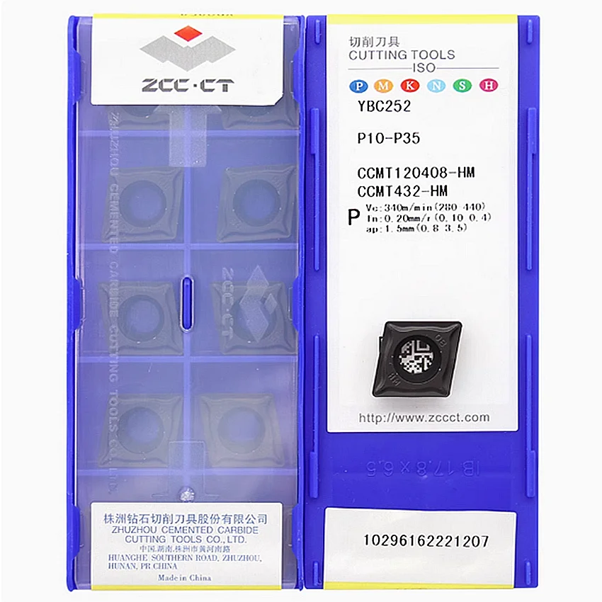 CCMT120404-HM YBC252/CCMT120408-HM YBC252/CCMT120404-HM YBC152/CCMT120408-HM YBC152 ZCC.CT CNC carbide turning inserts 10pcs/box
CCMT120404-HM YBC252/CCMT120408-HM YBC252/CCMT120404-HM YBC152/CCMT120408-HM YBC152 ZCC.CT CNC carbide turning inserts 10pcs/box
