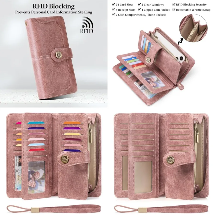 FALAN MULE Wallets for Women Trifold Wristlet Wallets Large Capacity RFID Blocking Ladies Purse Credit Card Holder
FALAN MULE Wallets for Women Trifold Wristlet Wallets Large Capacity RFID Blocking Ladies Purse Credit Card Holder