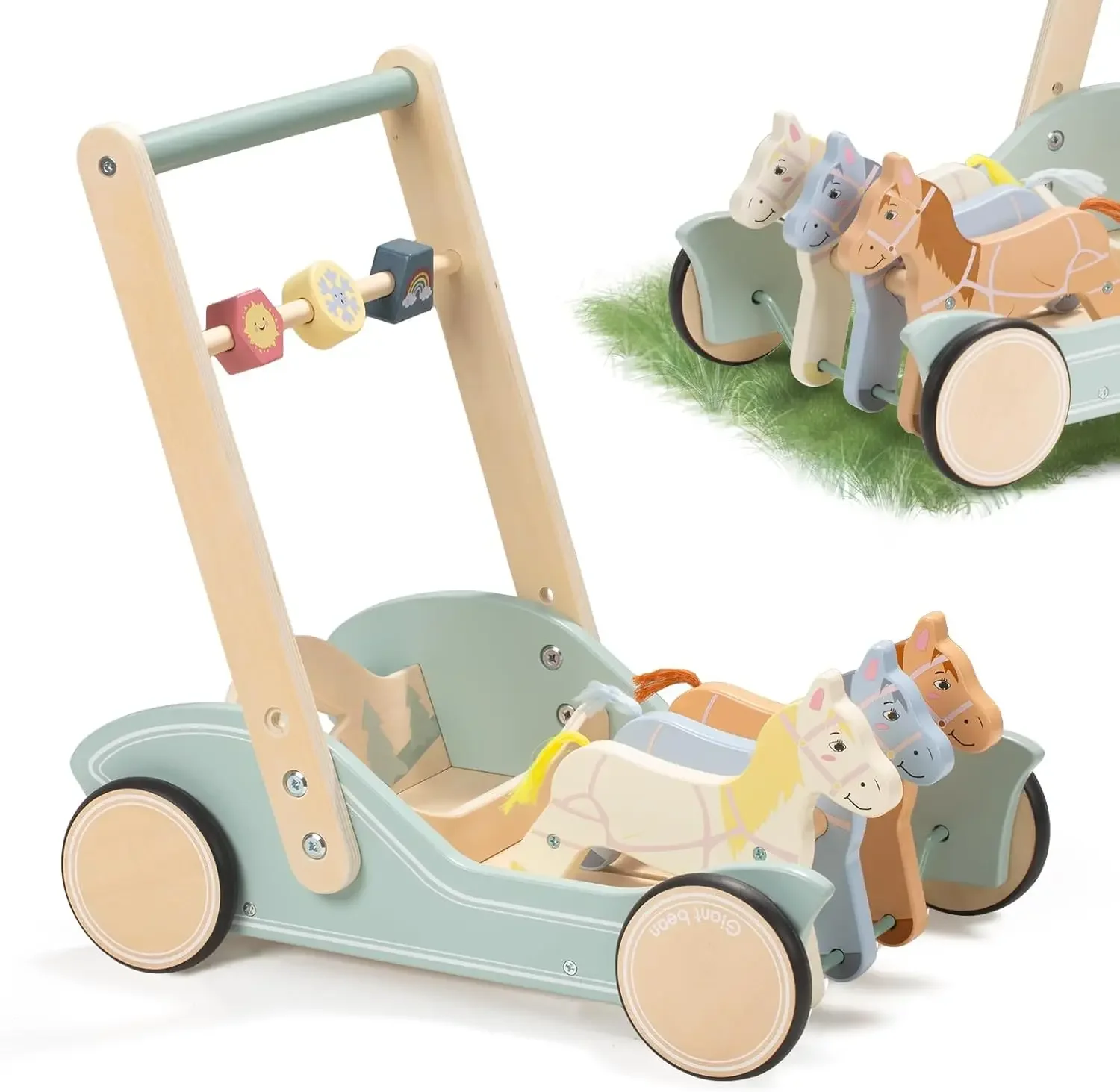 Wooden Baby Push Walker for 1-3 Year Olds, Galloping Ponies Toy with Adjustable Speed, Toddler Learning Walker Gift
Wooden Baby Push Walker for 1-3 Year Olds, Galloping Ponies Toy with Adjustable Speed, Toddler Learning Walker Gift