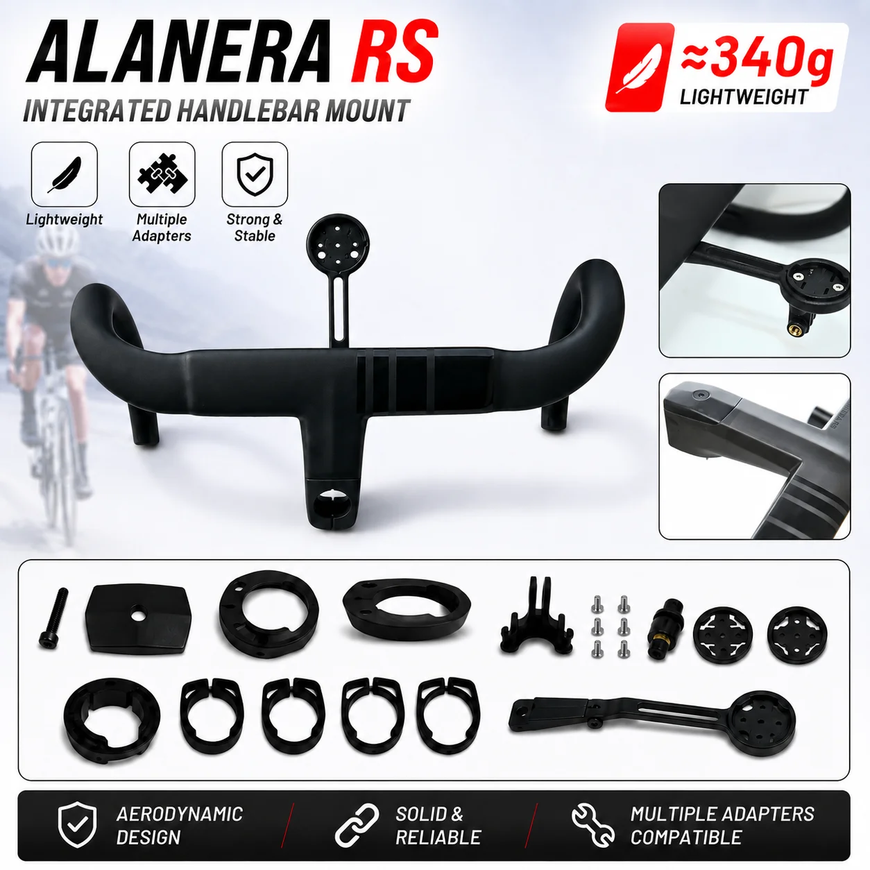 Alanera RS 2025 New Road Bike Handlebars T1000 Carbon Flared Curved Handle 28.6mm,-8° Bicycle Bent Bar Bike Accessories
Alanera RS 2025 New Road Bike Handlebars T1000 Carbon Flared Curved Handle 28.6mm,-8° Bicycle Bent Bar Bike Accessories