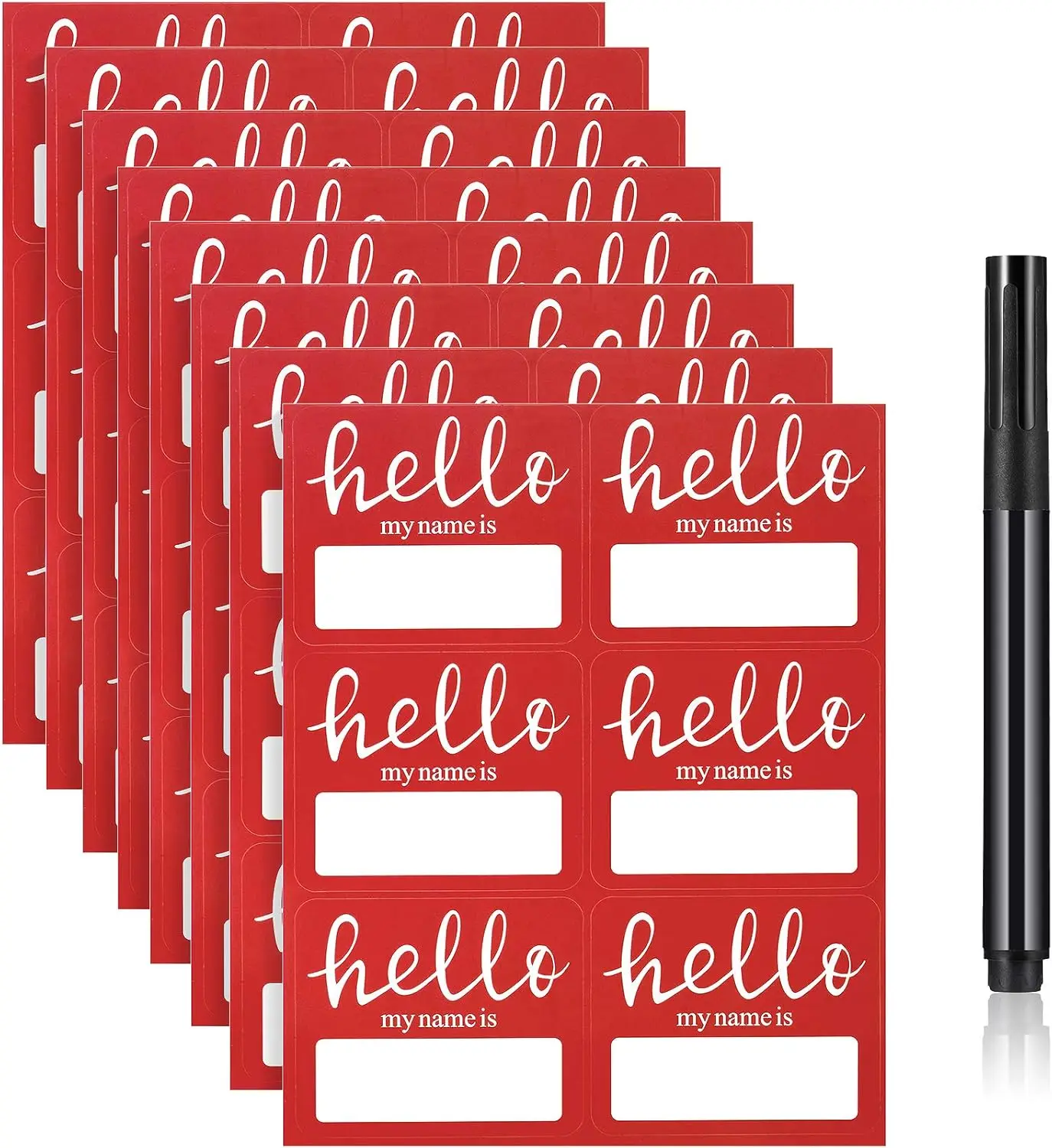 120 Hello My Name Is Stickers with Marker, 3x2.5 inch, Peel & Stick, for School Office Meeting
120 Hello My Name Is Stickers with Marker, 3x2.5 inch, Peel & Stick, for School Office Meeting