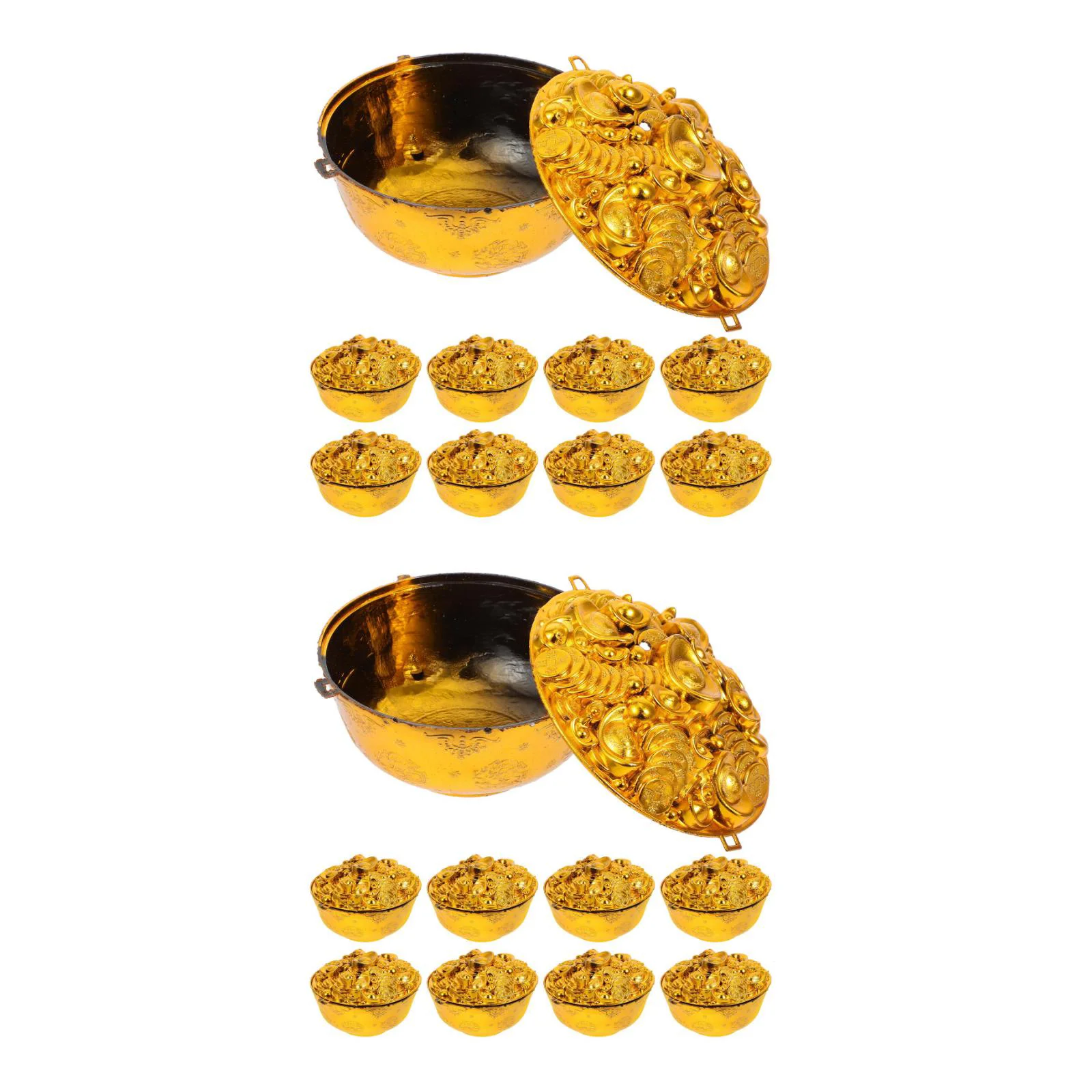 20pcs Golden Ingot Feng Shui Treasure Basin Wealth Prosperity Bowl Chinese Style Ritual Sacrifice Religious Supplies
20pcs Golden Ingot Feng Shui Treasure Basin Wealth Prosperity Bowl Chinese Style Ritual Sacrifice Religious Supplies