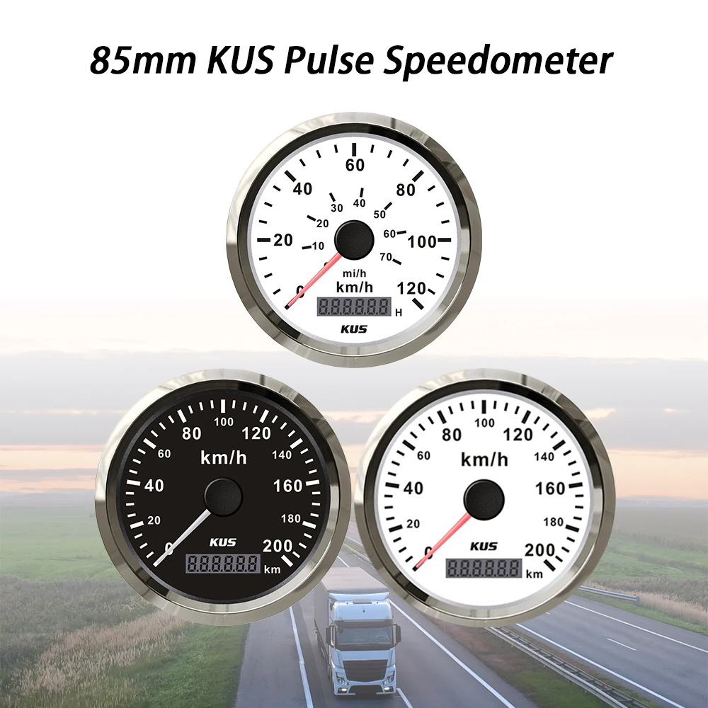 KUS 85mm Pulse Speedometer 0-120KM/H 0-200KM/H Odometer 9-32V With Backlight for Car Motorcycle Racing Trucks
KUS 85mm Pulse Speedometer 0-120KM/H 0-200KM/H Odometer 9-32V With Backlight for Car Motorcycle Racing Trucks