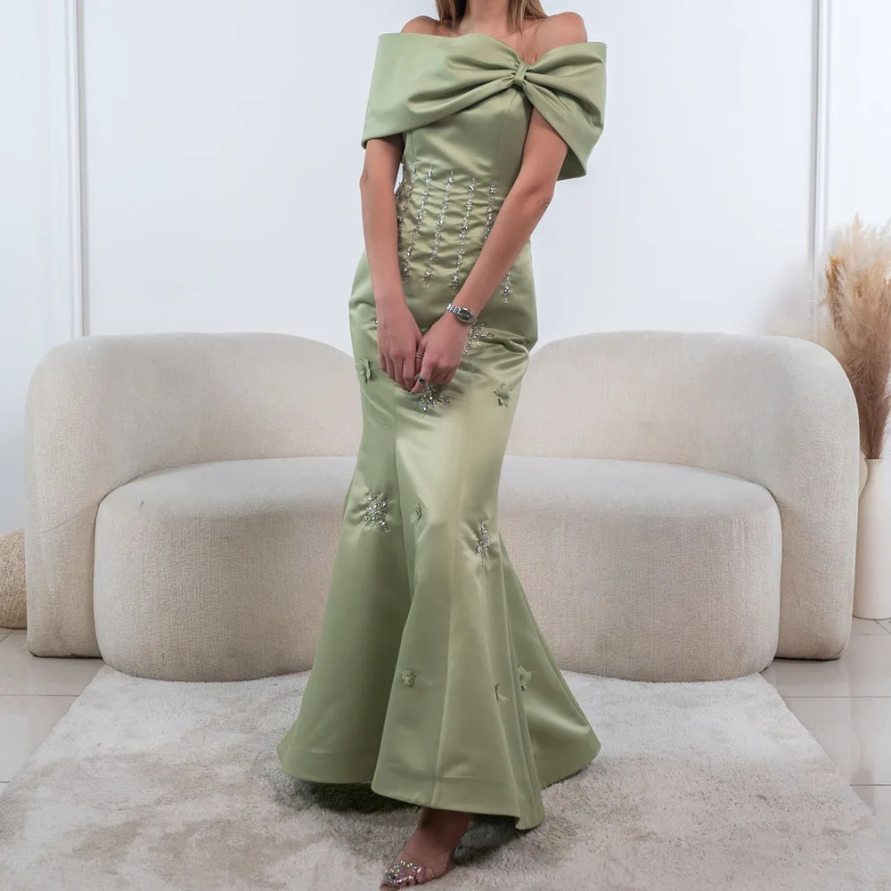 Customized A-Line Evening Dresses Floor-Length Off The Shoulder Sleeveless Prom Gown Fashion Crystal Flowers Draped Party Gown
Customized A-Line Evening Dresses Floor-Length Off The Shoulder Sleeveless Prom Gown Fashion Crystal Flowers Draped Party Gown