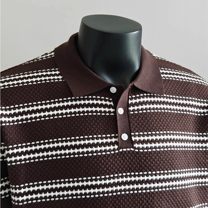 Money Style Lazy Texture Striped Long Sleeve Knitted POLO Shirt Classic Striped Daily Commute Knit Sweater
Money Style Lazy Texture Striped Long Sleeve Knitted POLO Shirt Classic Striped Daily Commute Knit Sweater