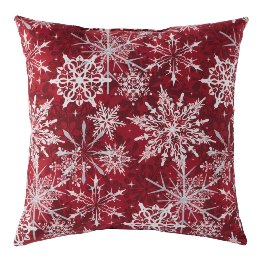 Snowflakes Christmas Square Throw Pillow - 18" - Red and White
Snowflakes Christmas Square Throw Pillow - 18" - Red and White