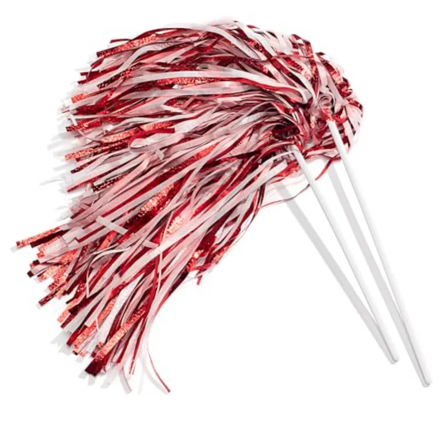 Anderson's Metallic Red and White Foil Textured School Spirit Shakers, Cheerleader Pom Poms, Football Basketball Homecoming, Sq
Anderson's Metallic Red and White Foil Textured School Spirit Shakers, Cheerleader Pom Poms, Football Basketball Homecoming, Sq