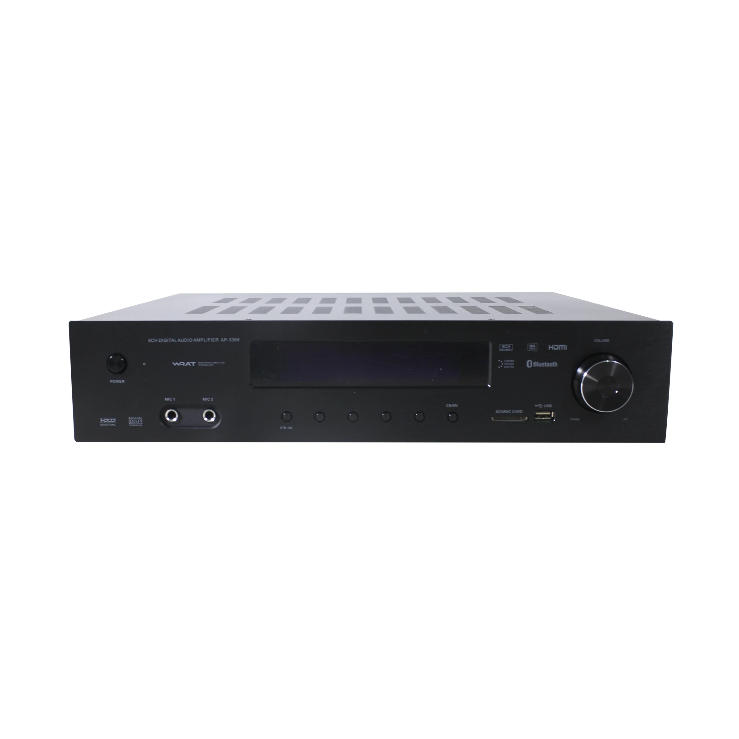 5.1 Channel Digital Bluetooth Audio Video Amplifier for Surround Sound System Hi-Fi Home Theater Receiver MP3 USB/SD
5.1 Channel Digital Bluetooth Audio Video Amplifier for Surround Sound System Hi-Fi Home Theater Receiver MP3 USB/SD
