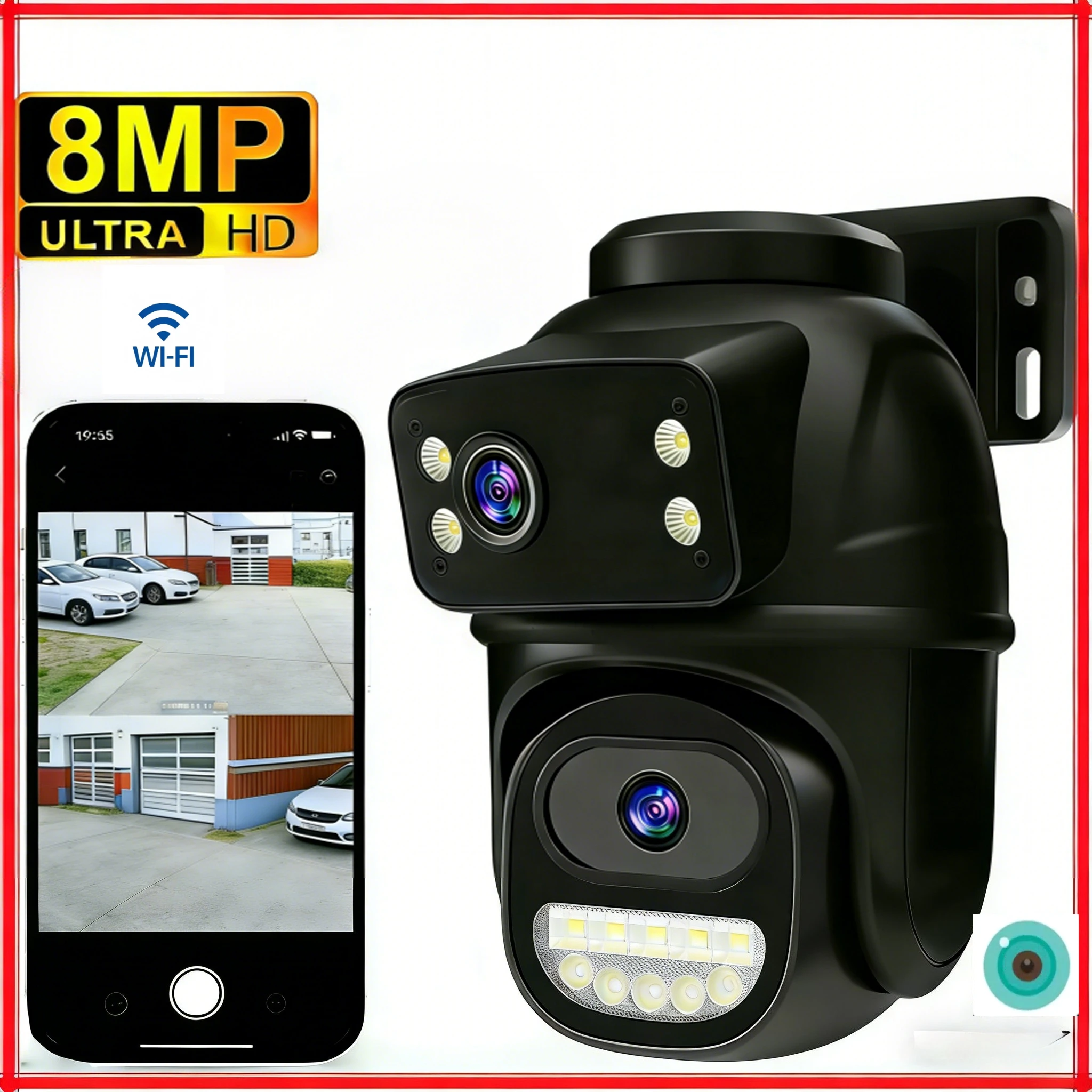 Уличная Wi-Fi камера Icsee 8MP 4K с двумя объективами и двумя экранами, IP-камера с ИИ-обнаружением человека, система видеонаблюдения ICSEE
Уличная Wi-Fi камера Icsee 8MP 4K с двумя объективами и двумя экранами, IP-камера с ИИ-обнаружением человека, система видеонаблюдения ICSEE