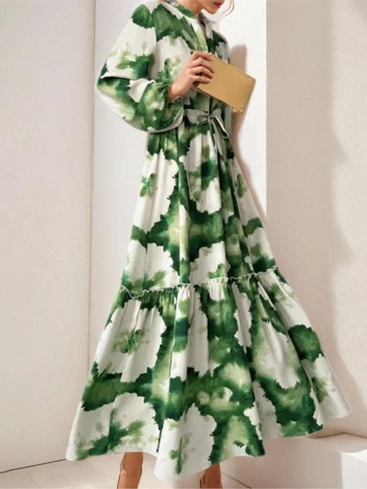 Green Printed Long Sleeve V Neck Maxi Dress 2026 Summer Elegant Women's Maxi Dress Fashionable Women's Party Vest Female
Green Printed Long Sleeve V Neck Maxi Dress 2026 Summer Elegant Women's Maxi Dress Fashionable Women's Party Vest Female