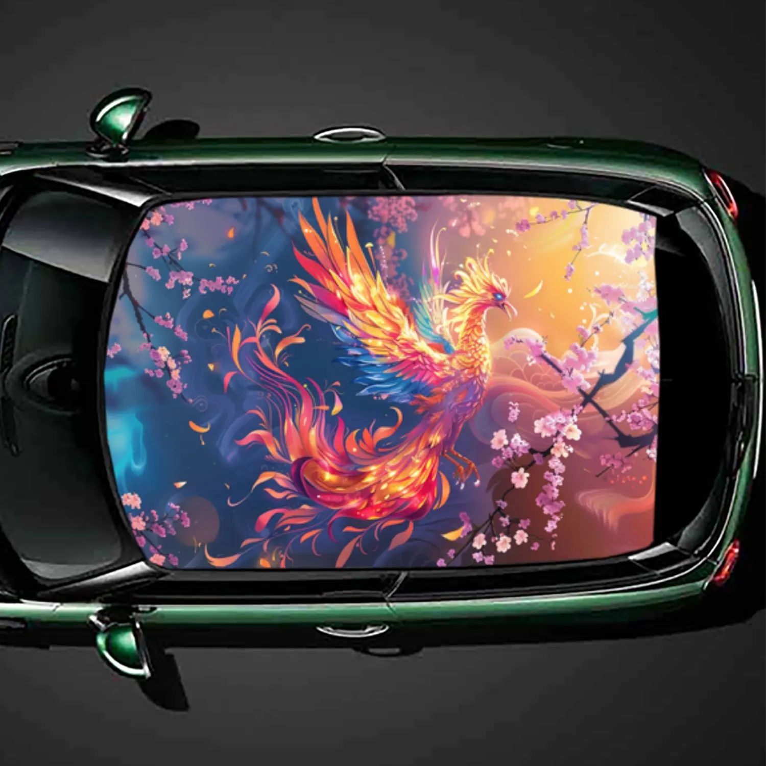 Phoenix and Cherry Blossom PVC Car Roof Vinyl Wrap, Self-Adhesive Waterproof Automotive Sticker, Anti-Scratch Decorative Film fo
Phoenix and Cherry Blossom PVC Car Roof Vinyl Wrap, Self-Adhesive Waterproof Automotive Sticker, Anti-Scratch Decorative Film fo