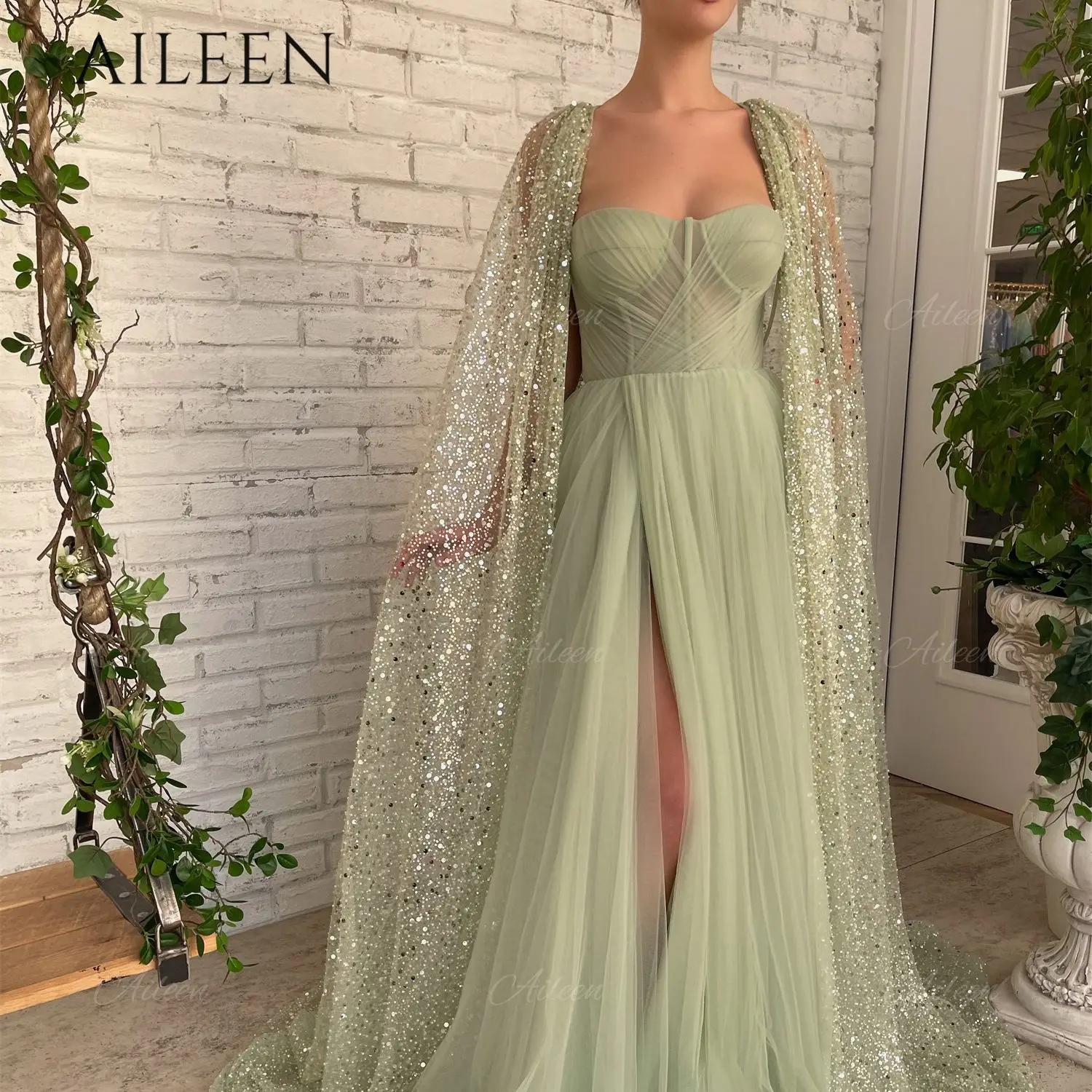 Side Slit Dresses for Women Party Wedding Evening Dress Women Elegant Luxury Grass Green Long Shiny Shawl Gothic Sweetheart Robe
Side Slit Dresses for Women Party Wedding Evening Dress Women Elegant Luxury Grass Green Long Shiny Shawl Gothic Sweetheart Robe