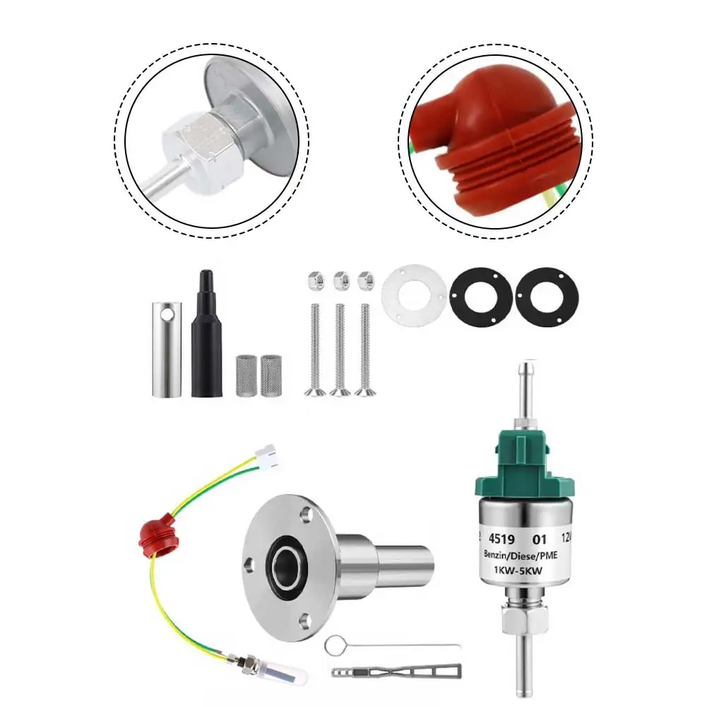 12V Glow Repair Kit and Fuel Metering Pump with Stainless Steel Exhaust Fitting for Diesel Parking Heaters For Espar Airtronic
12V Glow Repair Kit and Fuel Metering Pump with Stainless Steel Exhaust Fitting for Diesel Parking Heaters For Espar Airtronic