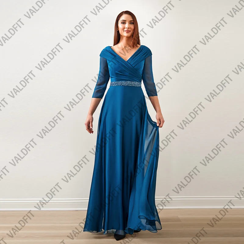 Customized Long Blue Mother of the Bride Dresses with Belt for Wedding Party Dress V Neckline vestido invitada boda
Customized Long Blue Mother of the Bride Dresses with Belt for Wedding Party Dress V Neckline vestido invitada boda