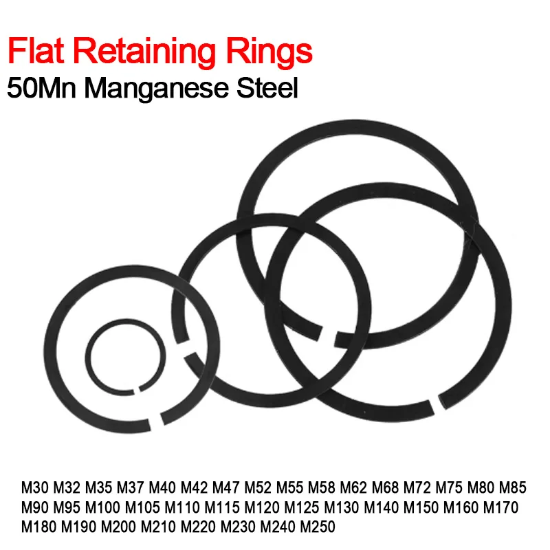 50 Manganese Steel Flat Retaining Rings Wire Circlip Clip C-Clip M30 M32 M35 M37 M40 M42 M47 M52 M55 M58 M62 M68 M72-M250 GB305
50 Manganese Steel Flat Retaining Rings Wire Circlip Clip C-Clip M30 M32 M35 M37 M40 M42 M47 M52 M55 M58 M62 M68 M72-M250 GB305