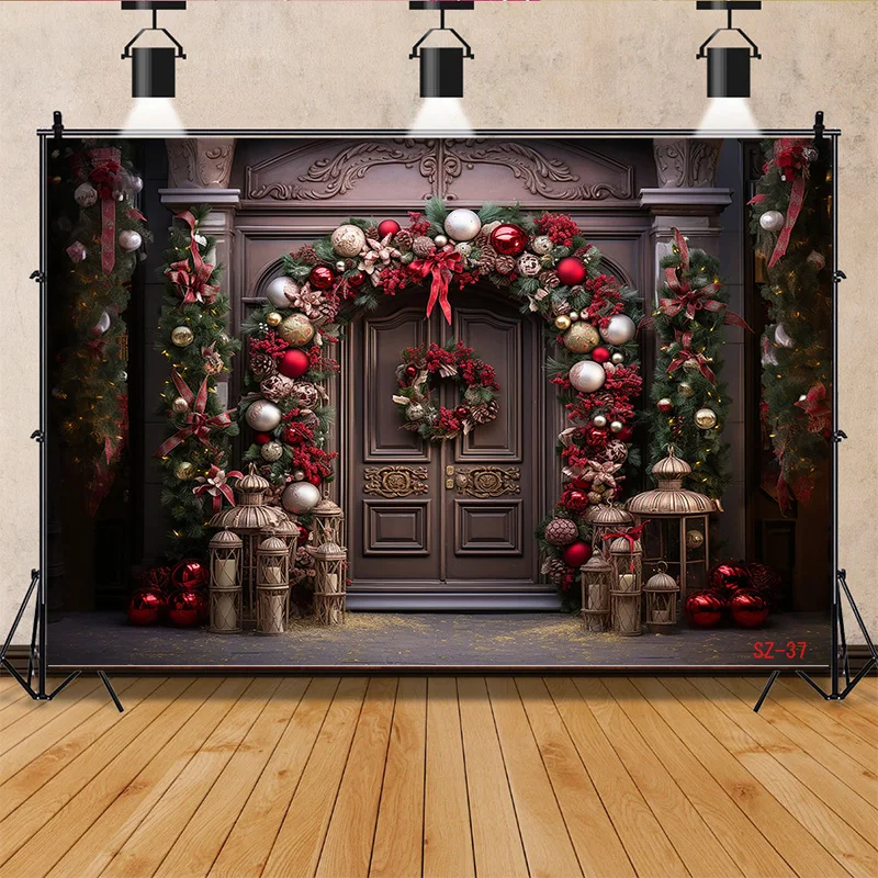Traditional Christmas Background Decorations And Garland Arch Pink Balls Winter Snowy Outdoor Photography Backdrops Props SZ-84
Traditional Christmas Background Decorations And Garland Arch Pink Balls Winter Snowy Outdoor Photography Backdrops Props SZ-84