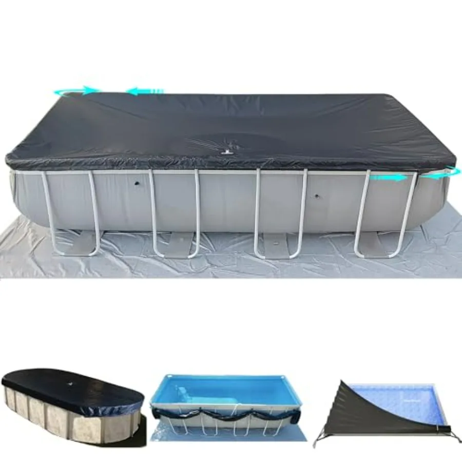 Above Ground Pool Cover for Rectangular/Oval Pools, PVC Material, Blue, UV/Weather Resistant with Side Storage Waterlogging Pre
Above Ground Pool Cover for Rectangular/Oval Pools, PVC Material, Blue, UV/Weather Resistant with Side Storage Waterlogging Pre