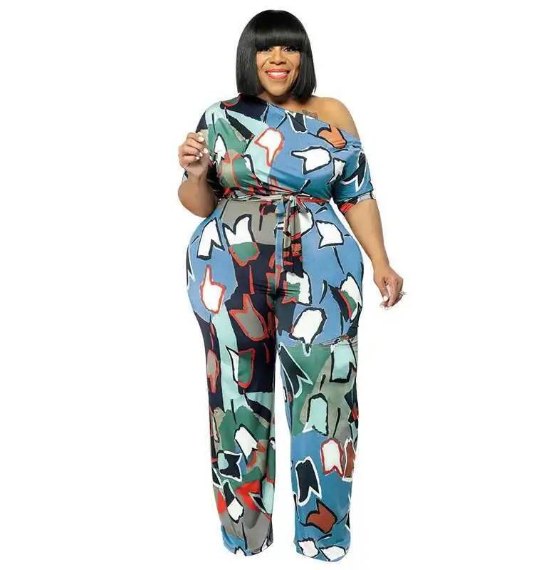 Plus My902 Size Women's Summer New Collection of Slanted Shoulder Printed Jumpsuit with Waistband New Item
Plus My902 Size Women's Summer New Collection of Slanted Shoulder Printed Jumpsuit with Waistband New Item