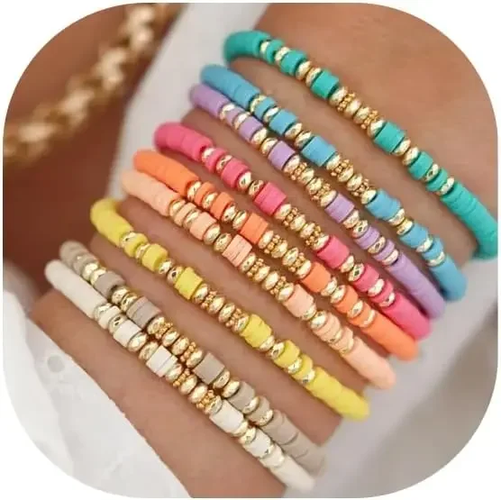 Boho Colorful Stackable Bracelets for Women Surfer Heishi Clay Bead Bracelets Stretch Bracelets Gifts
Boho Colorful Stackable Bracelets for Women Surfer Heishi Clay Bead Bracelets Stretch Bracelets Gifts