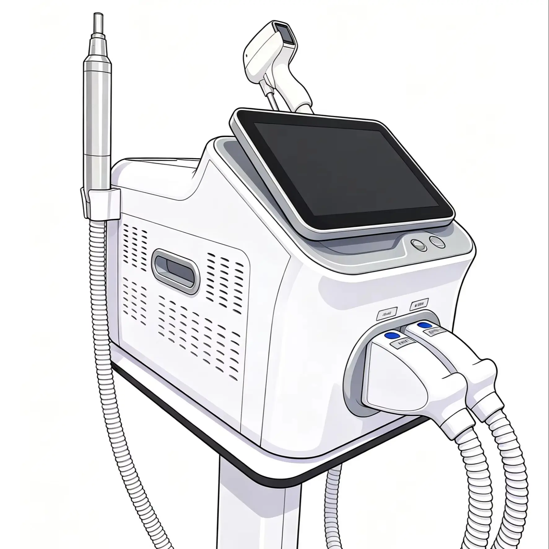 Mecavie New Tech 2In1 26 Diode Picosecond Laser Machine With Four Wavelength 755/808/940/1064nm Permanent Hair Removal Tattoo Pigment Removal Multifunctional Beauty Machine For Commercial Beauty Salon Skin Treatment
Mecavie New Tech 2In1 26 Diode Picosecond Laser Machine With Four Wavelength 755/808/940/1064nm Permanent Hair Removal Tattoo Pigment Removal Multifunctional Beauty Machine For Commercial Beauty Salon Skin Treatment