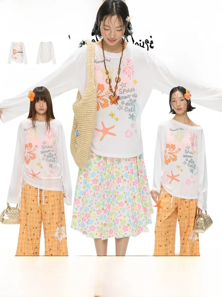 BENAND Summer Lightweight Long Sleeve Lotus Flower Print Sun Protection Loose Casual Style Women's T-shirt Trendy Overlap Shirt
BENAND Summer Lightweight Long Sleeve Lotus Flower Print Sun Protection Loose Casual Style Women's T-shirt Trendy Overlap Shirt