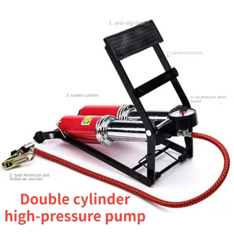 Double Tube High-pressure Foot Pump with Pressure Gauge Universal Inflation Tool for Balloon Basketball Bicycles Bicycle Pump
Double Tube High-pressure Foot Pump with Pressure Gauge Universal Inflation Tool for Balloon Basketball Bicycles Bicycle Pump
