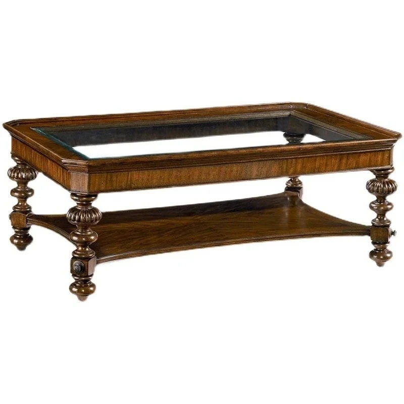 American solid wood retro living room double-layer coffee table French rectangular tea table glass surface old coffee tab
American solid wood retro living room double-layer coffee table French rectangular tea table glass surface old coffee tab
