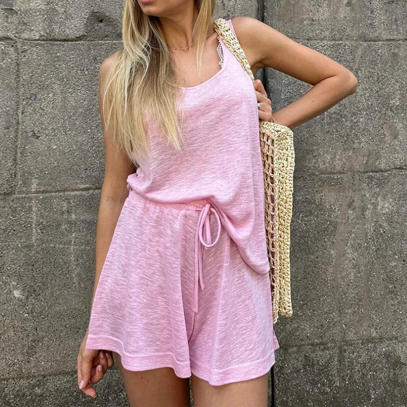 Vest, Shorts, Pajamas Set, European and American 2025 Summer New Style, Lace-up Shorts, Pajamas, Home Clothes for Women
Vest, Shorts, Pajamas Set, European and American 2025 Summer New Style, Lace-up Shorts, Pajamas, Home Clothes for Women