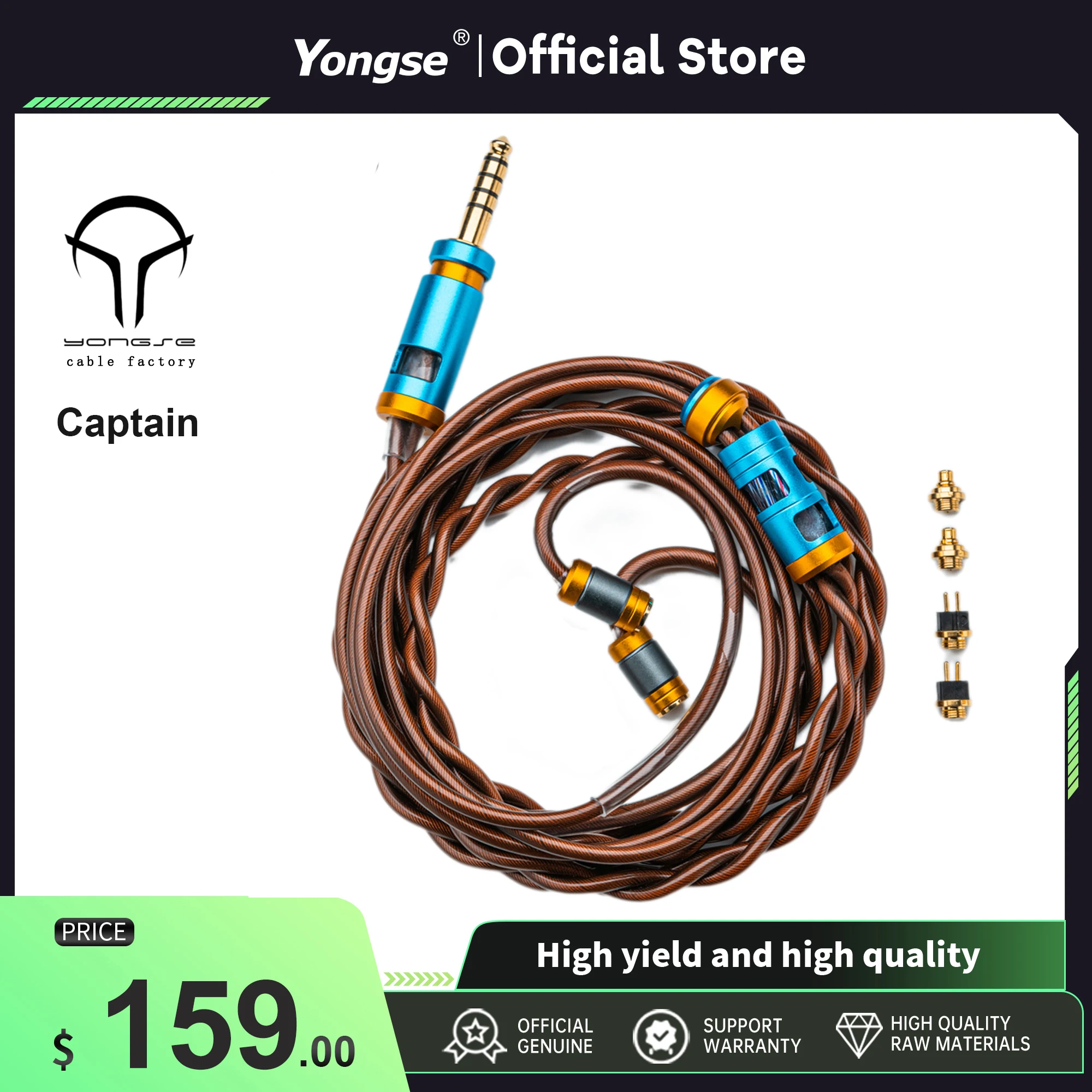 Yongse Captain High Purity Single Crystal Copper Silver-plated + OOC Copper Layer 6fold Coaxial Twisted Earphones Upgrade Cable
Yongse Captain High Purity Single Crystal Copper Silver-plated + OOC Copper Layer 6fold Coaxial Twisted Earphones Upgrade Cable