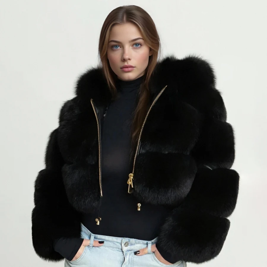 Куртка из натурального лисьего меха с капюшоном Черная куртка-бомбер на молнии из натурального лисьего меха Женская шуба Высококачественная шуба из натурального меха 
Куртка из натурального лисьего меха с капюшоном Черная куртка-бомбер на молнии из натурального лисьего меха Женская шуба Высококачественная шуба из натурального меха