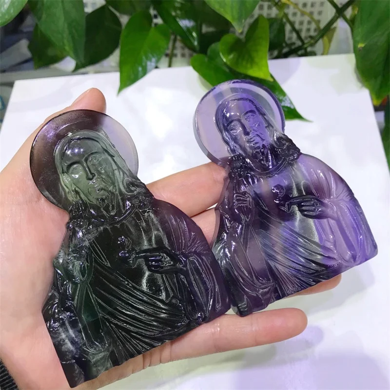 3.9" Natural Purple Fluorite Jesus Carved Statue Healing Feng Shui Reiki Gemstone Crystal Crafts For Art Collection Gift 1pcs
3.9" Natural Purple Fluorite Jesus Carved Statue Healing Feng Shui Reiki Gemstone Crystal Crafts For Art Collection Gift 1pcs