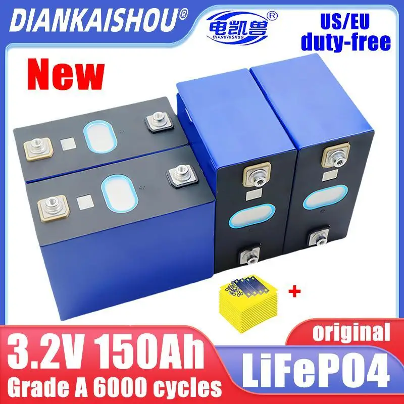 3.2V 150Ah Brand new LiFePO4 battery DIY 4s 8s 12v 24V Motorcycle Electric Car travel Solar inverter Batteries Grade A Duty-free
3.2V 150Ah Brand new LiFePO4 battery DIY 4s 8s 12v 24V Motorcycle Electric Car travel Solar inverter Batteries Grade A Duty-free