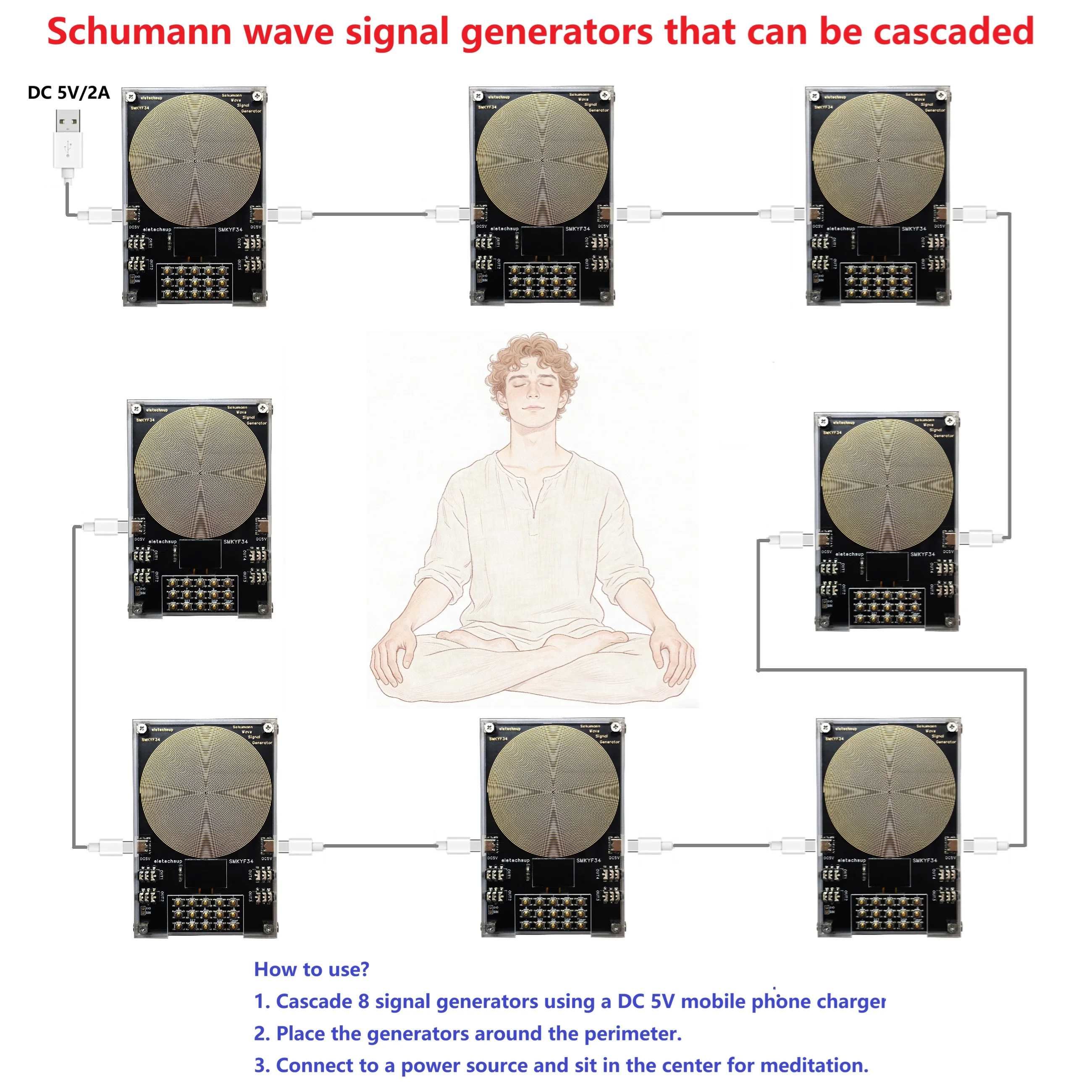 OLED Display 4 Antenna Ports 0.01Hz-500KHz Ultra-low Frequency Signal Source Programmable Schumann Resonance Generator
OLED Display 4 Antenna Ports 0.01Hz-500KHz Ultra-low Frequency Signal Source Programmable Schumann Resonance Generator