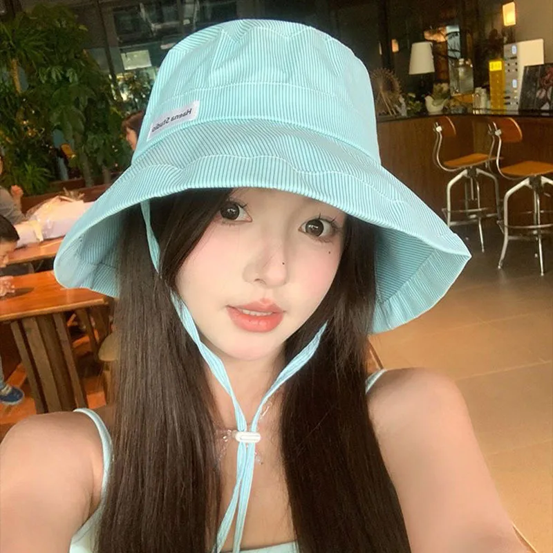 Summer Fashion Minimalist Vertical Stripe Women's Fisherman Hat Wide Brim Sun Protection Outdoor Versatile Candy-colored Sun Hat
Summer Fashion Minimalist Vertical Stripe Women's Fisherman Hat Wide Brim Sun Protection Outdoor Versatile Candy-colored Sun Hat
