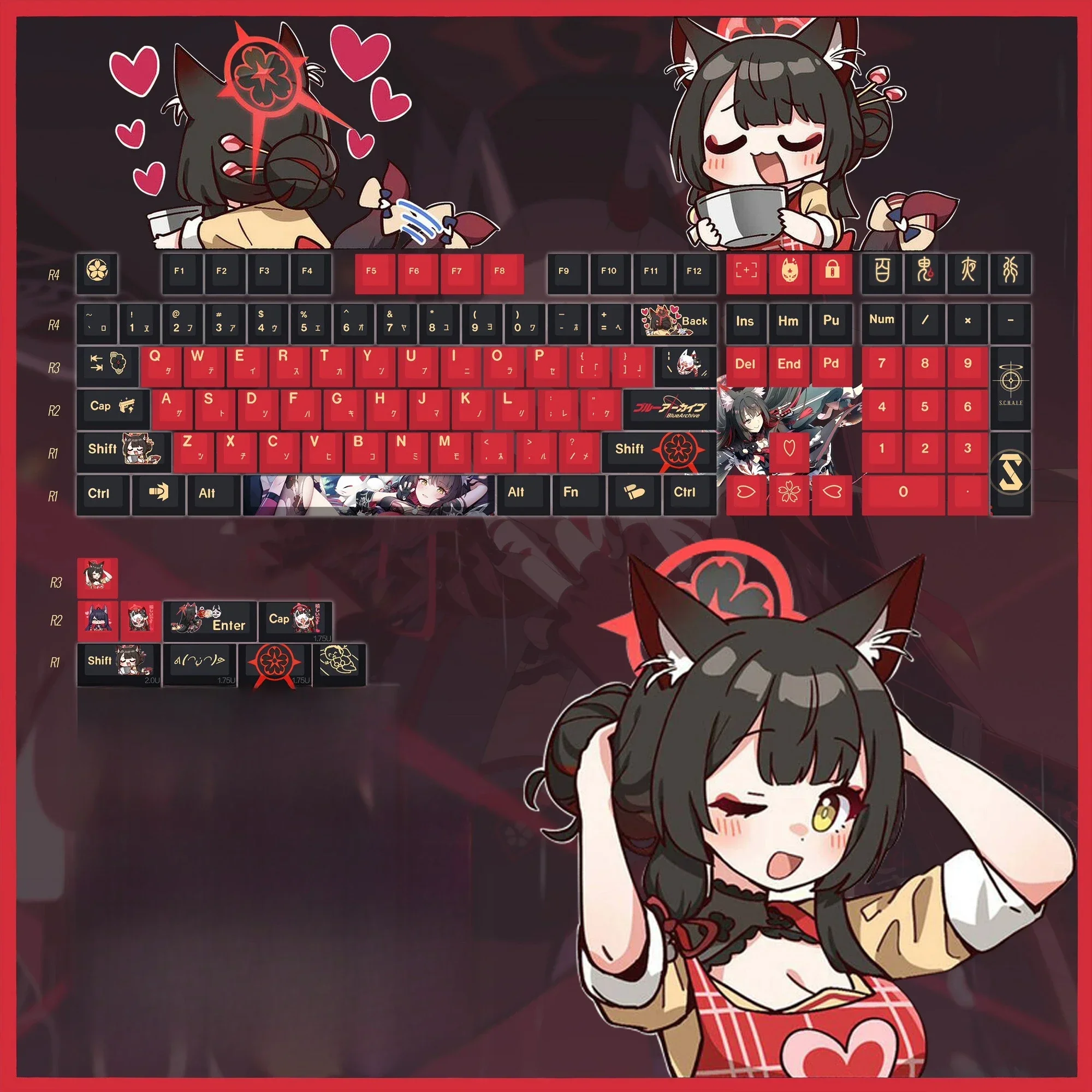 Blue Archive Wakamo BA Keycaps Tongren PBT Key Caps for Mechanical Keyboard Customize
Blue Archive Wakamo BA Keycaps Tongren PBT Key Caps for Mechanical Keyboard Customize