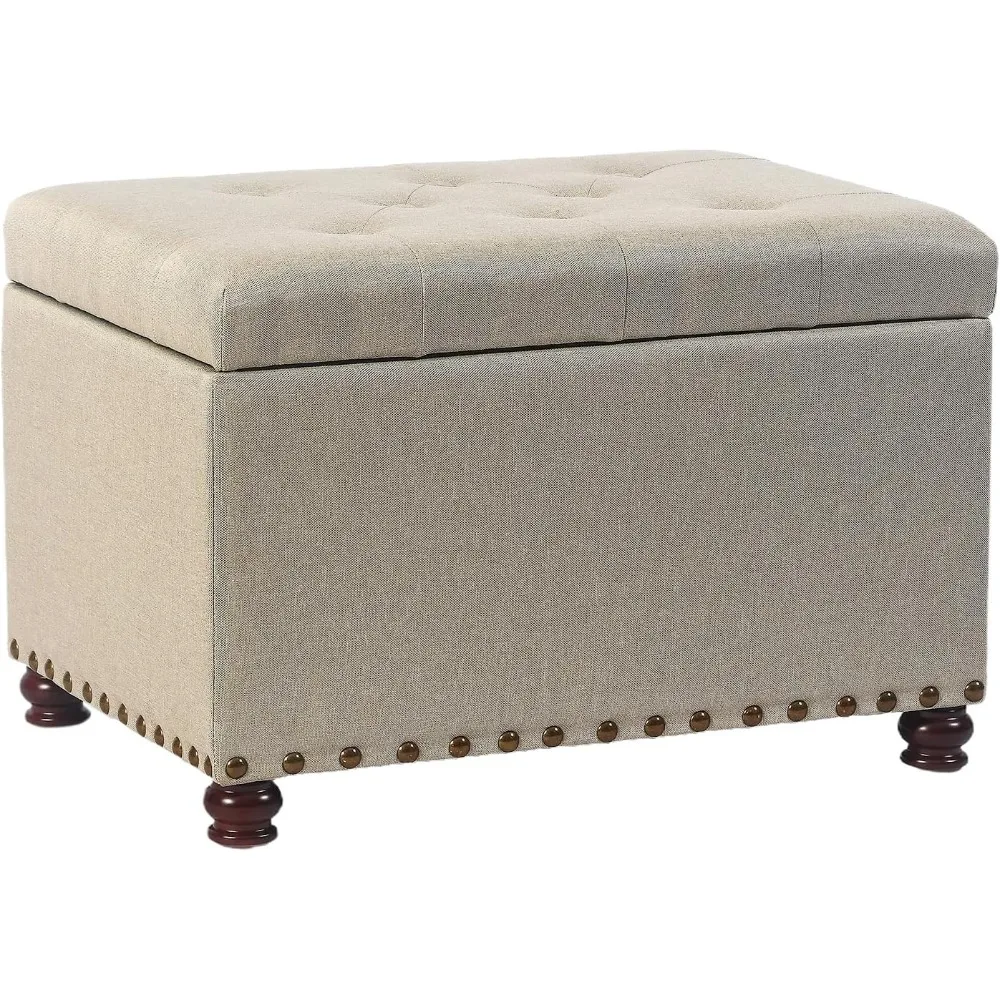 24" Storage Ottoman, Fabric Ottoman Foot Rest Stool with Hinged Lid, Tufted Rectangle Upholstered Footstool, Load up to 350 lb
24" Storage Ottoman, Fabric Ottoman Foot Rest Stool with Hinged Lid, Tufted Rectangle Upholstered Footstool, Load up to 350 lb