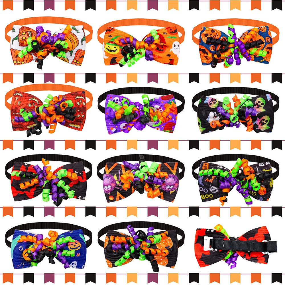 10PCS Adjustable Dog Bow Ties Halloween Style Puppy Bowties Collars For Dogs and Cats Pumpkin Print Pet Grooming Accessories
10PCS Adjustable Dog Bow Ties Halloween Style Puppy Bowties Collars For Dogs and Cats Pumpkin Print Pet Grooming Accessories