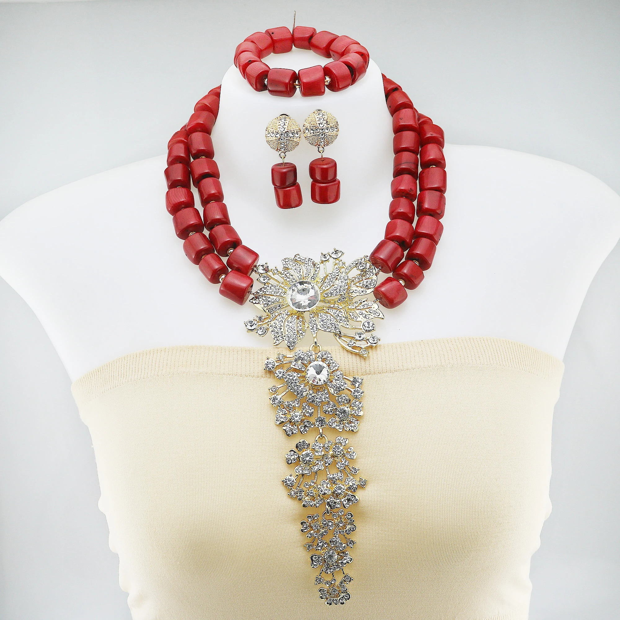 New Artificial Coral African Beads Jewelry Set Women Costume Bridal Party Jewelry Set Gift
New Artificial Coral African Beads Jewelry Set Women Costume Bridal Party Jewelry Set Gift