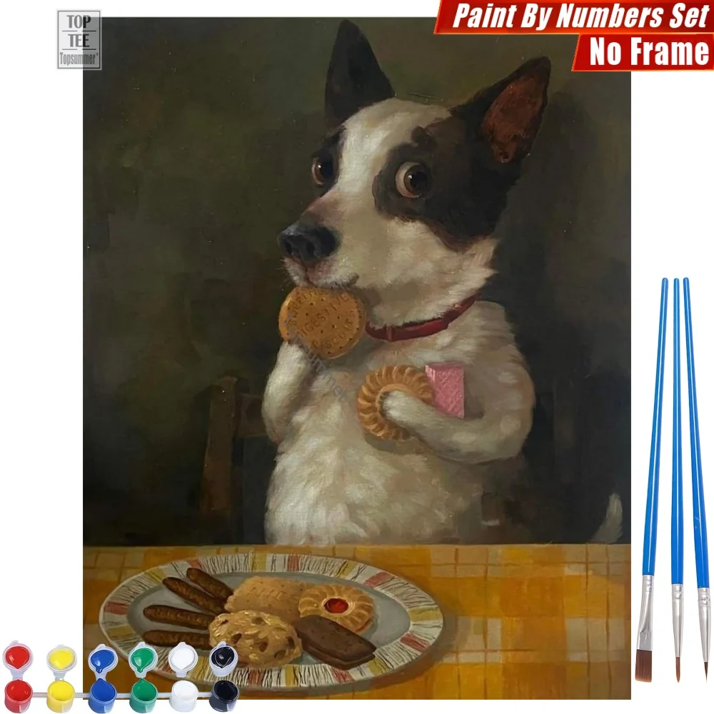 Puppy biscuits table DIY Digital Oil Paints Set - Holding mouth playful Home Bedroom Decor Christmas Gift For Grandma
Puppy biscuits table DIY Digital Oil Paints Set - Holding mouth playful Home Bedroom Decor Christmas Gift For Grandma