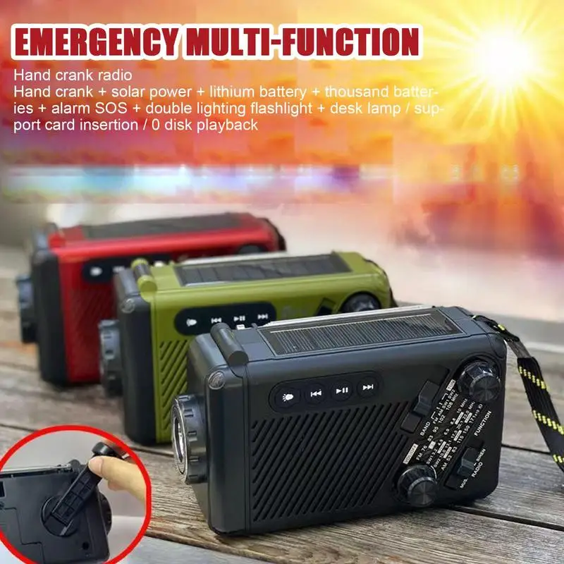 Solar Alert Radio Portable AM/FM Flashlight Hand Crank Solar Powered For Camping Survival Prepping Outage Disaster
Solar Alert Radio Portable AM/FM Flashlight Hand Crank Solar Powered For Camping Survival Prepping Outage Disaster