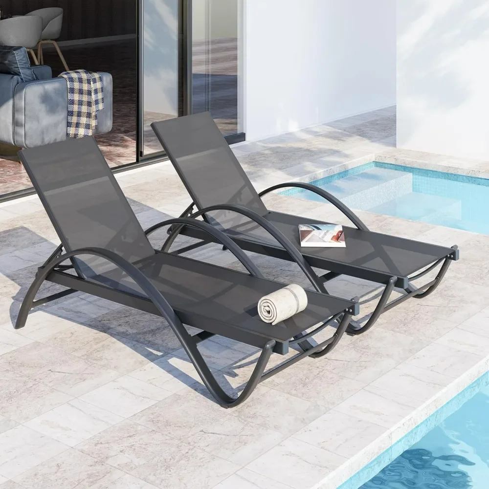 2PCS Patio Outdoor Lounge Chaise with Wheels, Aluminum Patio Lounge Chair with 5-Position Adjustable Positions for Poolside
2PCS Patio Outdoor Lounge Chaise with Wheels, Aluminum Patio Lounge Chair with 5-Position Adjustable Positions for Poolside