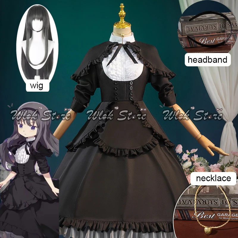 Anime Madoka Magica Akemi Homura Cosplay Costume Black Dress Long Black Wig Necklace Headwear Women Halloween Party Uniform Suit
Anime Madoka Magica Akemi Homura Cosplay Costume Black Dress Long Black Wig Necklace Headwear Women Halloween Party Uniform Suit