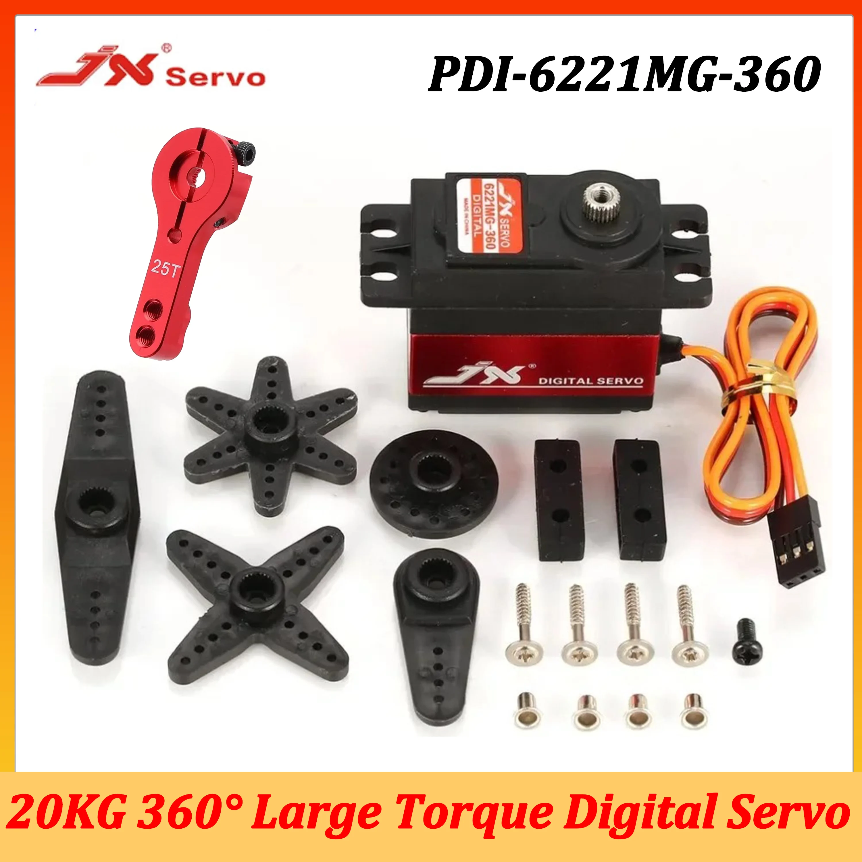 JX PDI-6221MG 20KG Digital Servo360° High Torque Metal Gear for 1/8 1/10 RC Car Drift Truck Crawler Boat Robot Helicopter Part
JX PDI-6221MG 20KG Digital Servo360° High Torque Metal Gear for 1/8 1/10 RC Car Drift Truck Crawler Boat Robot Helicopter Part