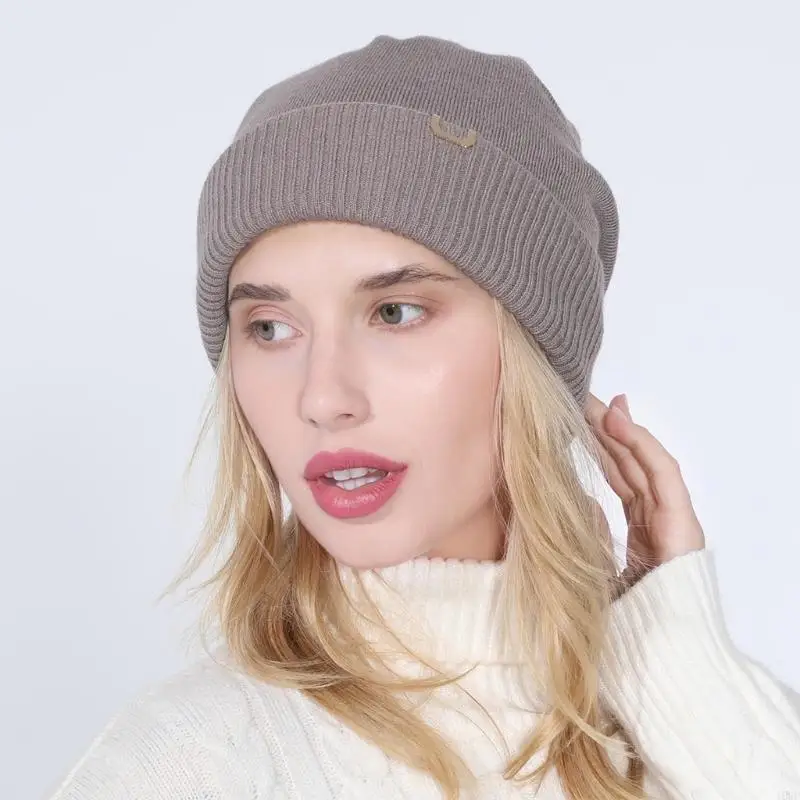 Women Double Layer Knit Slouchy Beanie Hat Simple Solid Color Metal Decor Hip Hop Stretch Skullies Cap Ear Warmer
Women Double Layer Knit Slouchy Beanie Hat Simple Solid Color Metal Decor Hip Hop Stretch Skullies Cap Ear Warmer